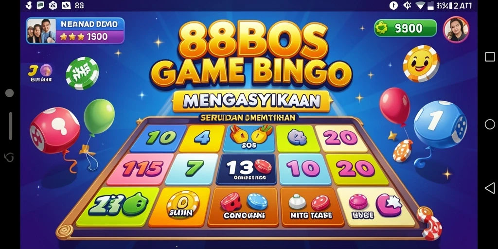 Gameplay seru Bingo di aplikasi 88BOS