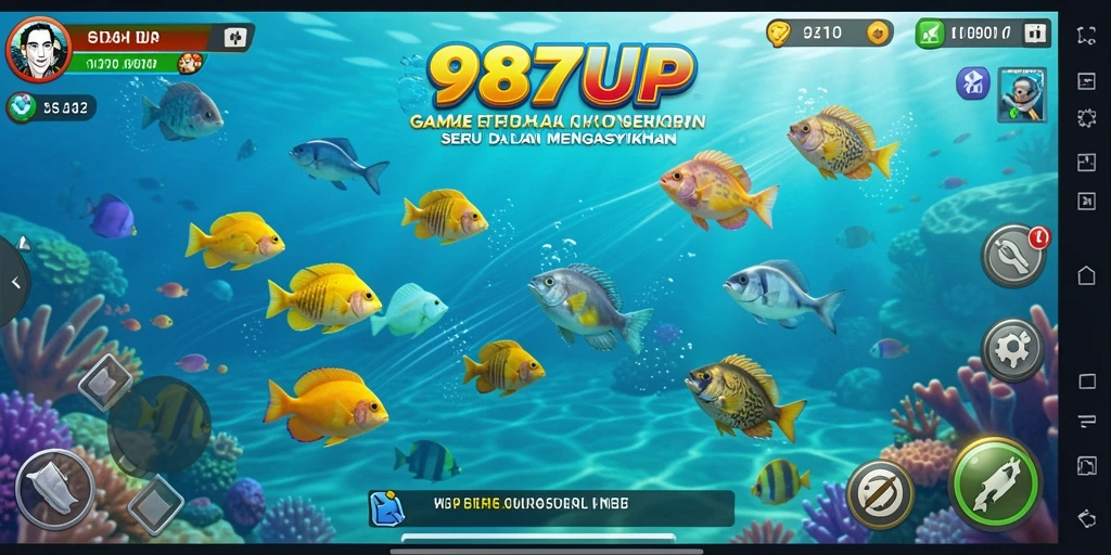 Screenshot menunjukkan gameplay menembak ikan yang seru dan menantang.