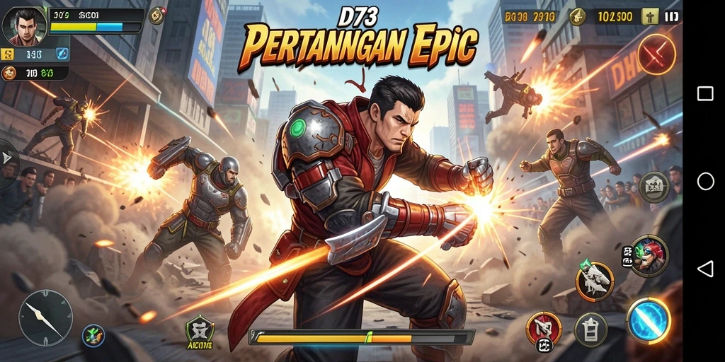 Tampilan menegangkan dari gameplay D73 yang penuh aksi.