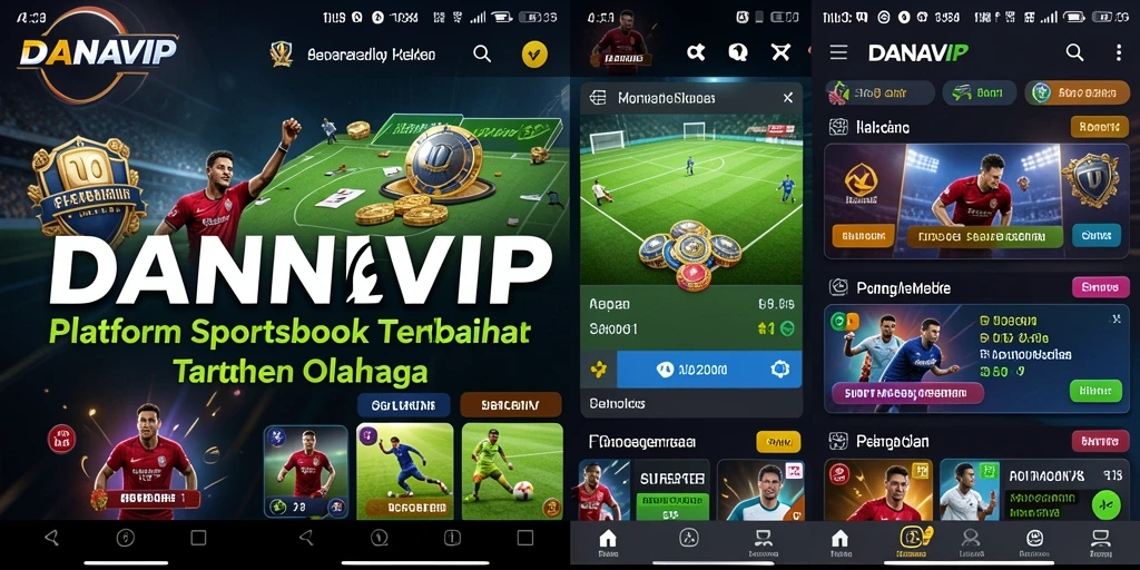 Screenshot gameplay DANAVIP menampilkan antarmuka taruhan olahraga yang menarik.