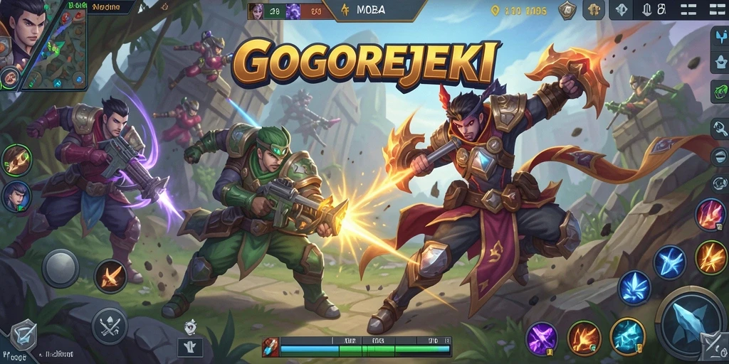 Screenshot gameplay GOGOREJEKI dengan pertarungan epik.
