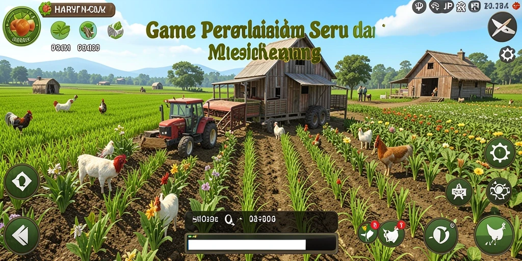 Tampilan gameplay seru di HARAPJP dengan aktivitas bertani yang menyenangkan.