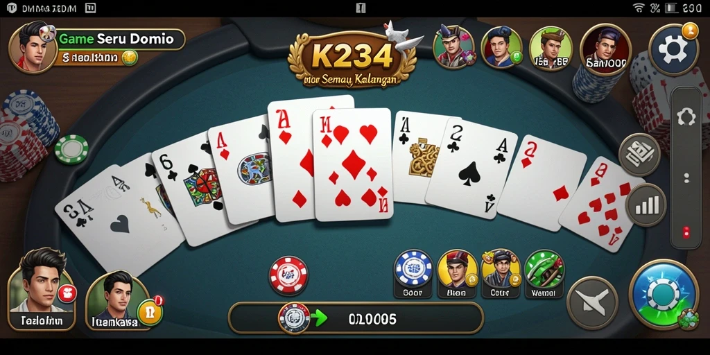 Tampilan gameplay seru di K234 untuk permainan Domino.