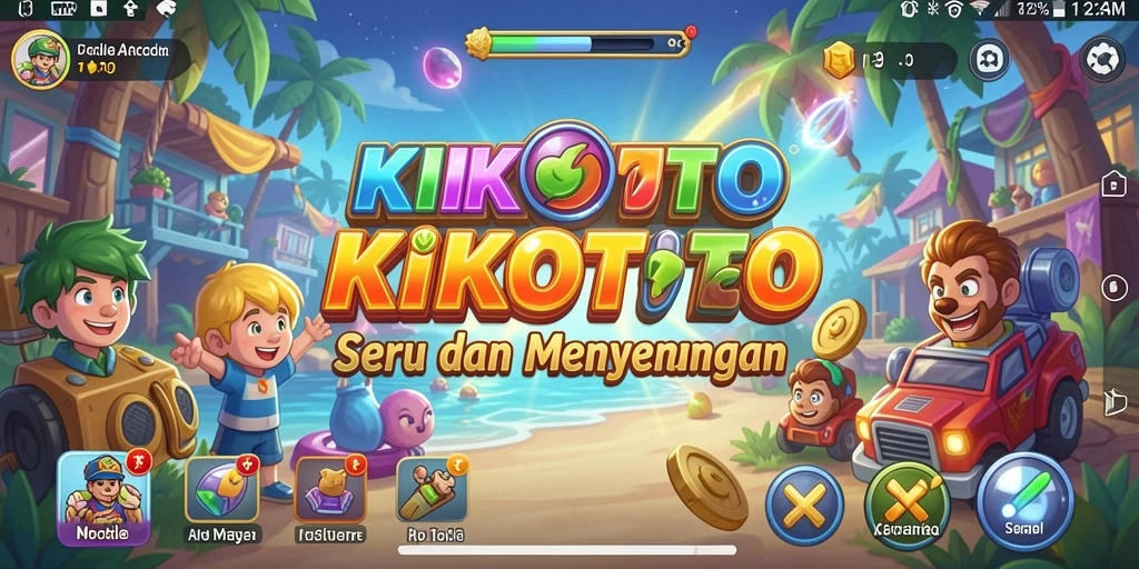 Tampilan gameplay KIKOTOTO yang penuh warna dan menantang.