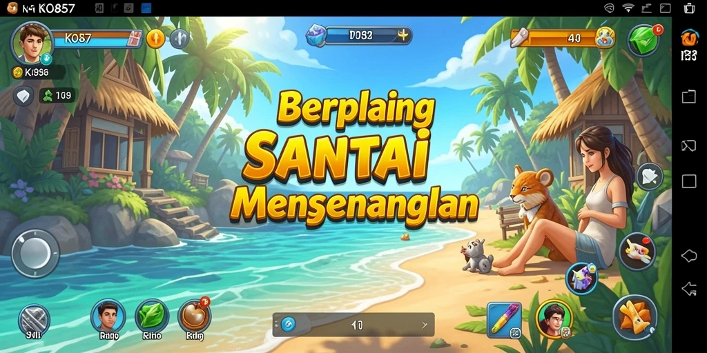 Tampilan gameplay KO857 yang cerah dan menarik.