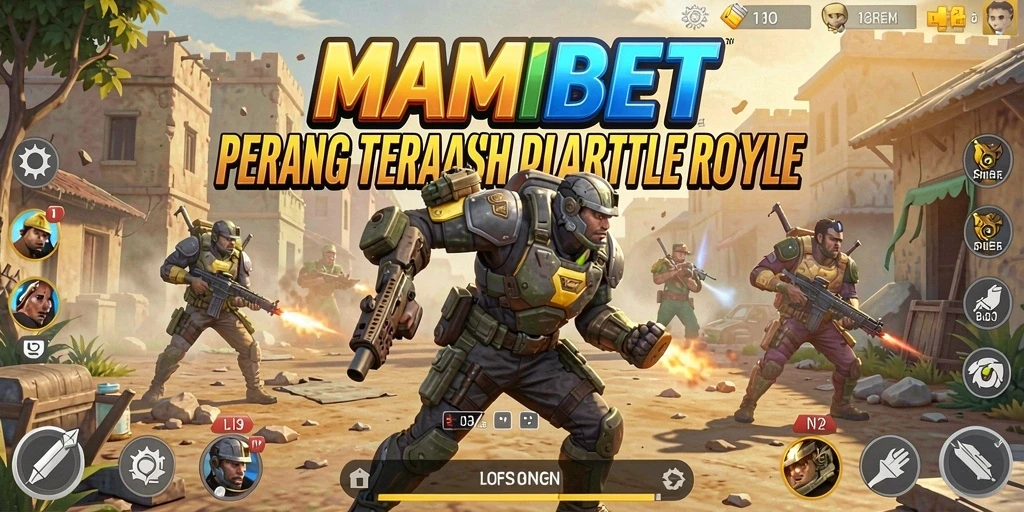 Screenshot utama MAMIBET menampilkan aksi intens dalam pertempuran Battle Royale.