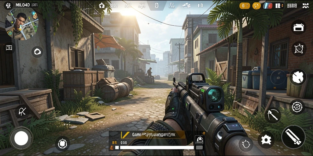 Tampilan dinamis dan intens gameplay FPS di MILO4D.
