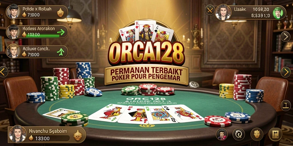 Tampilan gameplay Poker yang mendebarkan dan menarik di ORCA128.