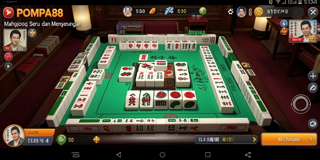 Tampilan gameplay Mahjong POMPA88 yang seru dan menantang.