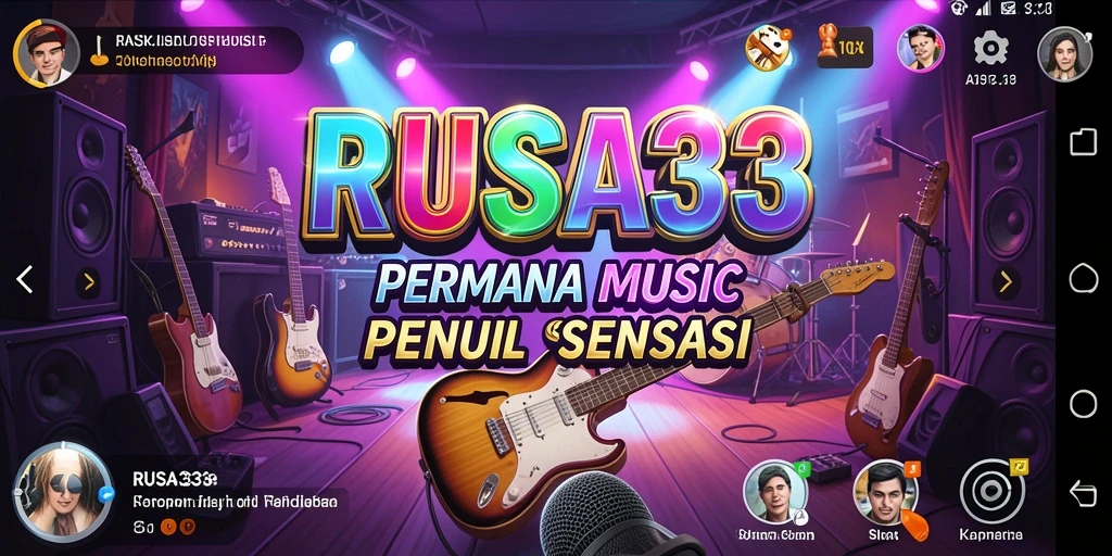 Tampilan gameplay RUSA33 dengan berbagai alat musik dan antarmuka yang menawan.