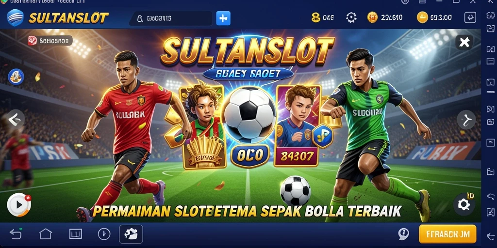Gameplay SULTANSLOT yang menegangkan dengan tema sepak bola.