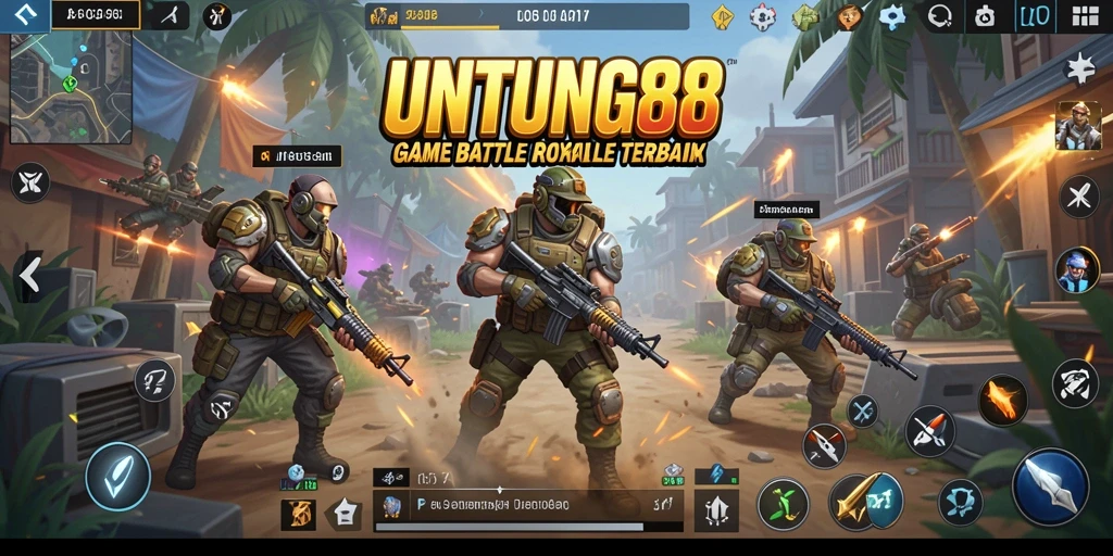 Screenshot dari gameplay UNTUNG88 dengan aksi Battle Royale yang intens.