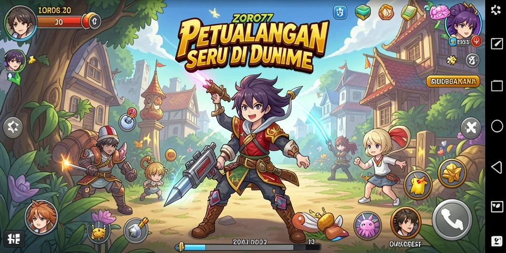 Gameplay ZORO77 yang penuh petualangan di dunia anime.